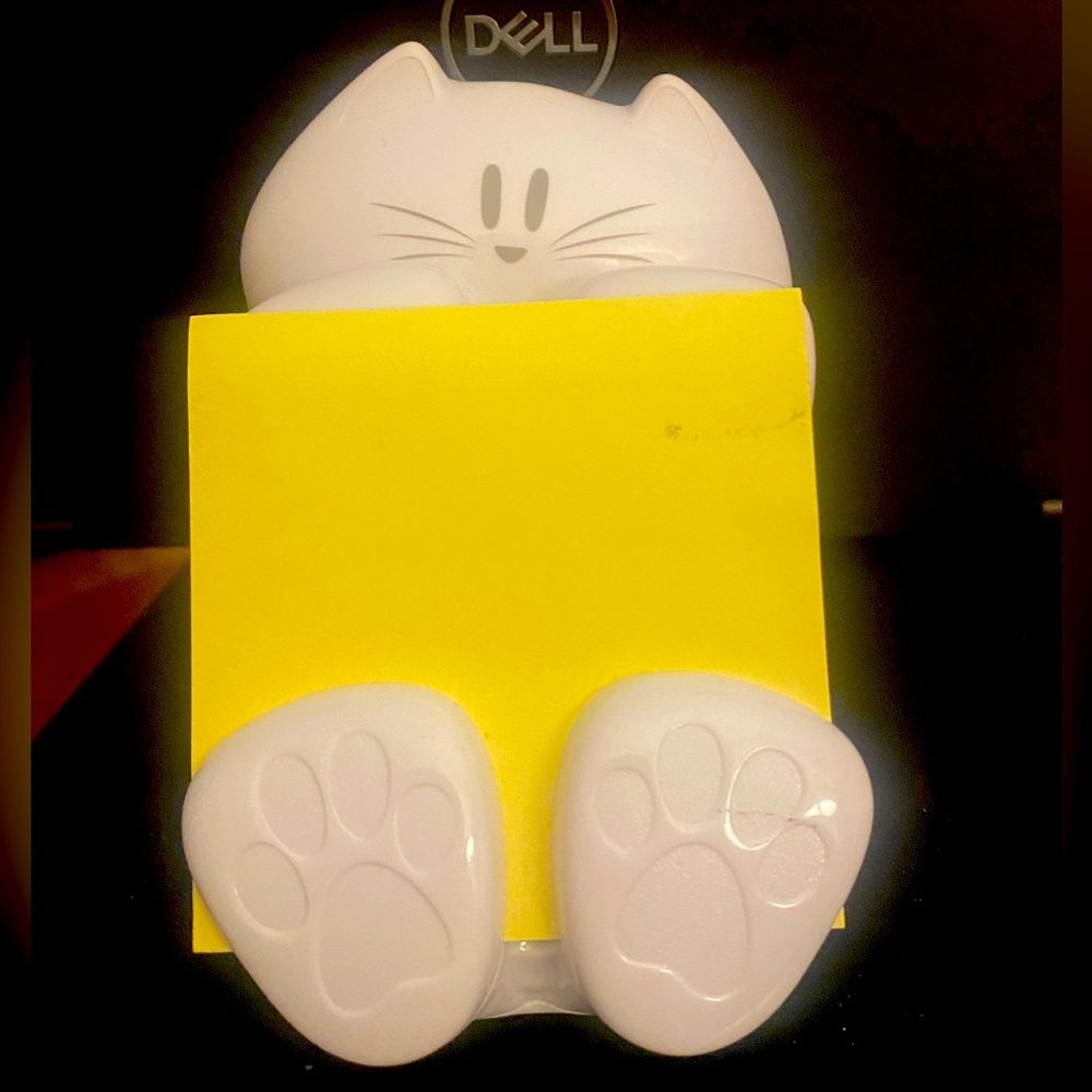 White Cat Pop Up Post It Note #A41